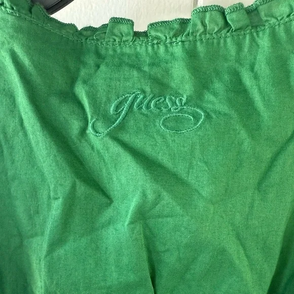 Guess Green Tiered Tie-Dye Maxi Dress with Smocked Bodice - Picture 5 of 6